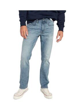 NWT Mens Straight 360° Tech Stretch Performance Jeans 38x34 Light Wash